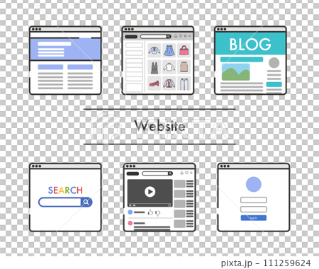 ウェブサイトのイラストセット ウェブサイトのイラストセット 111259624