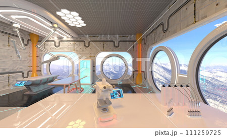 宇宙船内の検査室 111259725