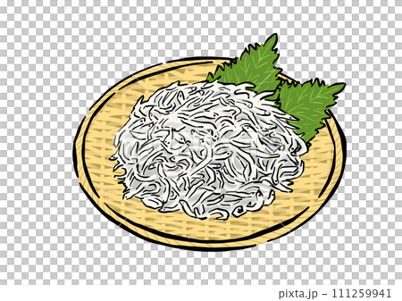 漏杓中的鍋子炸銀魚插圖,線條畫材料 漏杓中的鍋子炸銀魚插圖,線條畫材料 111259941