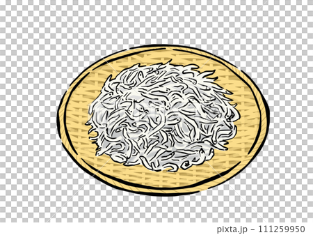 銀魚插圖，簡單的配料，漏杓鍋炒銀魚 111259950