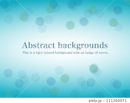 幻想的な水中イメージの水玉模様背景素材_ライトブルー 111260071