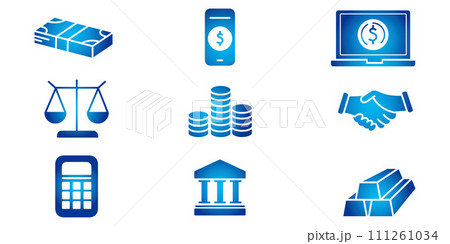 Money Cash Card Credit Dollar Bank icon collection 111261034