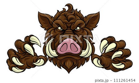 Boar Wild Hog Razorback Warthog Pig Sports Mascot Boar Wild Hog Razorback Warthog Pig Sports Mascot 111261454