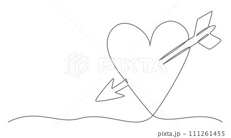 Love One line drawing isolated on white background Love One line drawing isolated on white background 111261455
