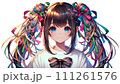 女子高生ツインテールカラフル 111261576