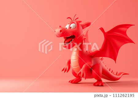 3D Red Dragon is a symbol of the 2024 Chinese New Year on a solid background 3D Red Dragon is a symbol of the 2024 Chinese New Year on a solid background 111262195