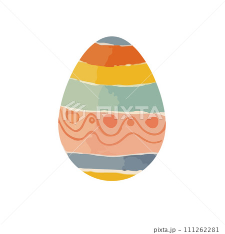 水彩で描いたイースターエッグのイラスト 111262281