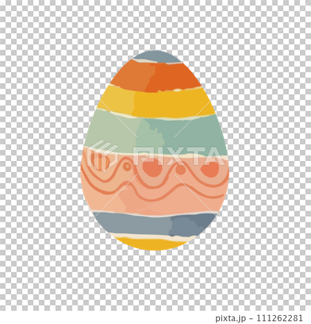 水彩で描いたイースターエッグのイラスト 111262281