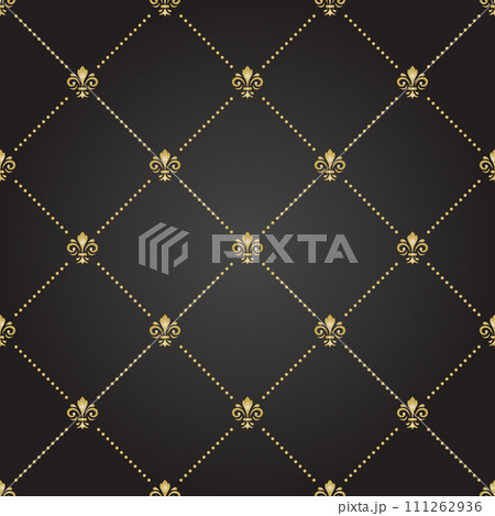 Seamless Vector Pattern With Few Royal Lilies 111262936
