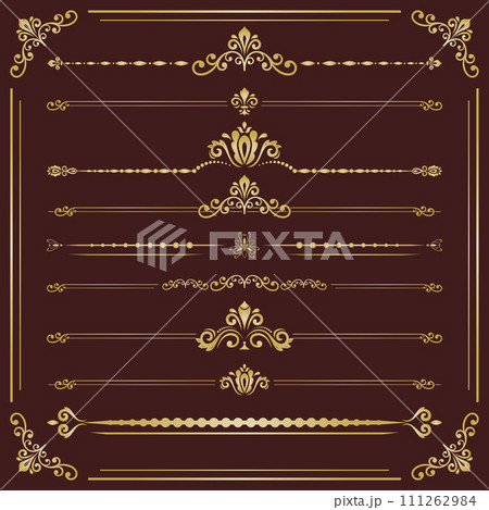 Vintage Big Set of Horizonyal Vector Patterns. Collection of Graphics Vintage Big Set of Horizonyal Vector Patterns. Collection of Graphics 111262984