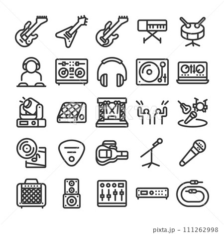 バンド楽器・機材 アイコン セット 111262998