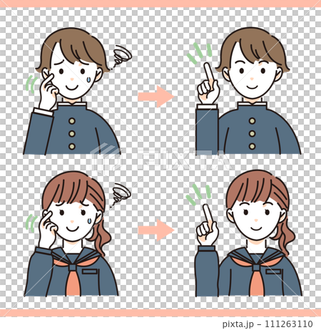 Set of troubled male and female students and solved male and female students 111263110