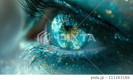 eye with space reflection macro eye with space reflection macro 111263166