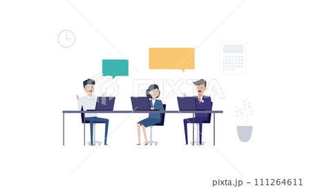 意見交換が活発で有意義な営業会議 111264611