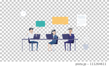 意見交換が活発で有意義な営業会議 111264611