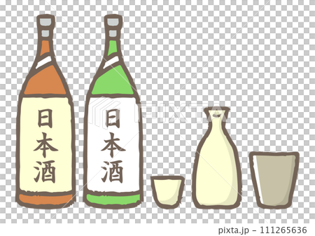日本酒簡單可愛插畫 111265636