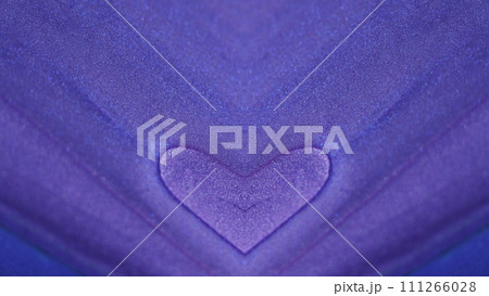 Glitter ink flow geometric kaleidoscope blue heart 111266028