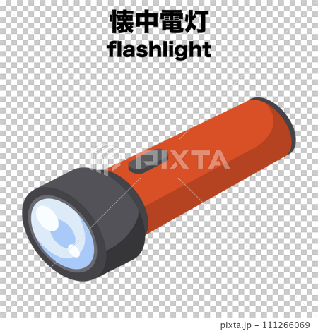 Isometric illustration of a flashlight 111266069