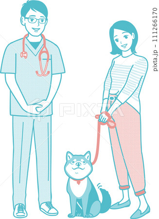 しば犬と飼い主と獣医師 しば犬と飼い主と獣医師 111266170
