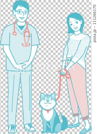 しば犬と飼い主と獣医師 しば犬と飼い主と獣医師 111266170