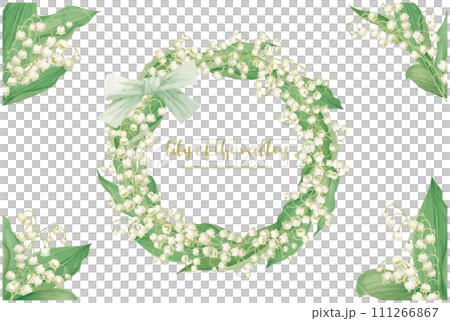 Stylish frame material of watercolor hand-painted bell orchid 111266867