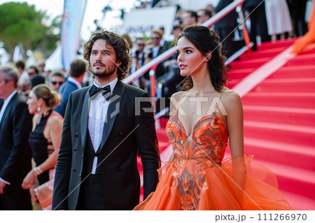 Film Festival Celebrities show off their outfits, Elegance at a Gala Event, AI Generated 111266970