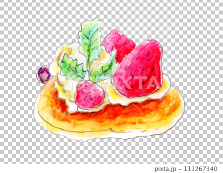 pancakes with strawberries pancakes with strawberries 111267340