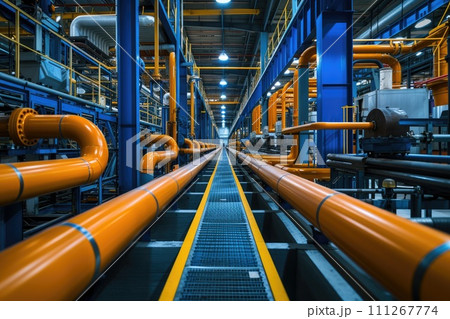 AI-generated content. Oil pipeline and gas pipeline of oil refining and the movement of oil and gas. Generative AI 111267774