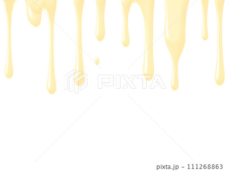 上から垂れたホワイトチョコレート 上から垂れたホワイトチョコレート 111268863