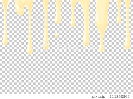 上から垂れたホワイトチョコレート 上から垂れたホワイトチョコレート 111268863