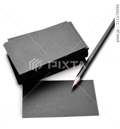 stack of black business cards stack of black business cards 111270098