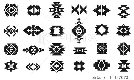 Aztec Navajo Shapes Set Southwestern Art Symbols Aztec Navajo Shapes Set Southwestern Art Symbols 111270789