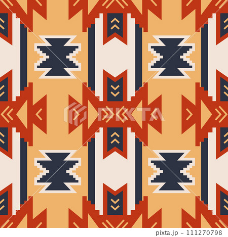 Tribal southwestern native navajo seamless pattern 111270798