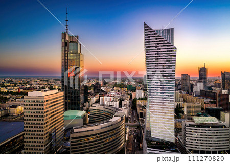 amazing evening View with high skyscrapers amazing evening View with high skyscrapers 111270820