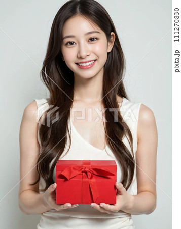 【女性モデル】プレゼントを渡す女性19 :AI生成画像 【女性モデル】プレゼントを渡す女性19 :AI生成画像 111270830