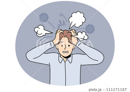 Exhausted businessman suffer from nervous breakdown Exhausted businessman suffer from nervous breakdown 111271187