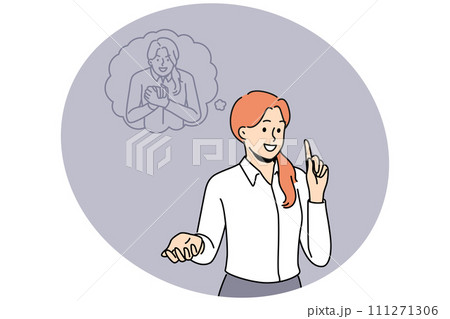 Evil inner self convince female employee 111271306