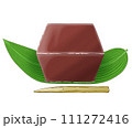笹の葉に乗った水羊羹のイラスト 111272416