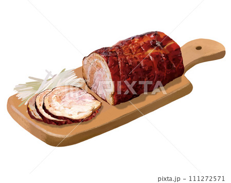 チャーシュー（まな板、白髪ネギ付き） 111272571