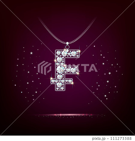 Franc Currency Symbol Diamond Pendant Pendant on Chain 111273388