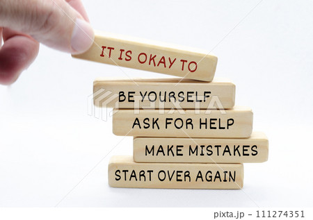 Motivational text about it is okay. Motivational and inspirational concept 111274351