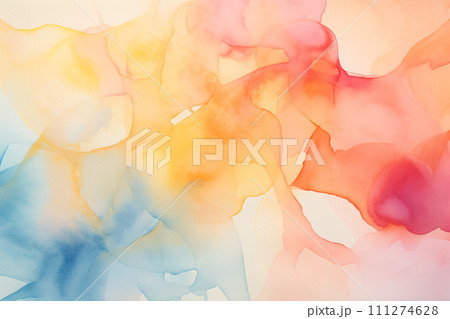 Abstract colorful watercolor painting for background. Generative AI image. 111274628