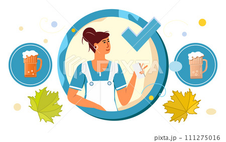 Oktoberfest Beer Party Alcohol Order Vector Drink 111275016
