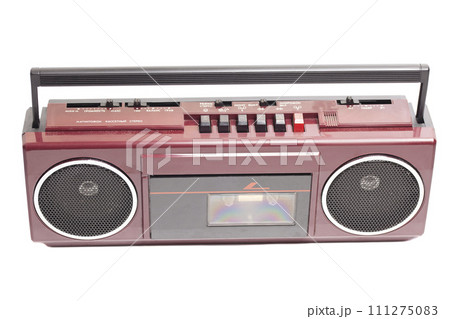 Retro ghetto radio boom box cassette recorder from 80s. 111275083