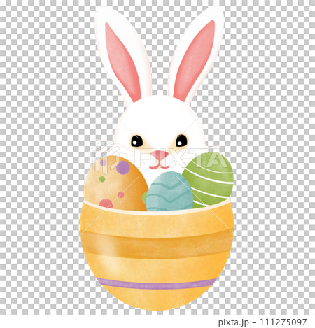 easter bunny and easter eggs 111275097