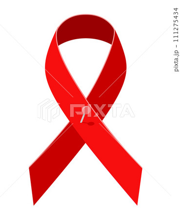 red ribbon aids awareness stock vector illustration 111275434