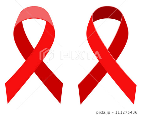 red ribbon aids awareness stock vector illustration 111275436