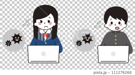 A student is in trouble because his computer is infected with a virus. A student is in trouble because his computer is infected with a virus. 111276260