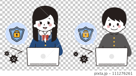 A student operates a computer that is protected against viruses. 111276261