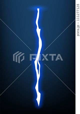 Lightning animation with sparks. Electricity thunderbolt danger, light electric powerful thunder. Bright energy effect, vector illustration 111277128